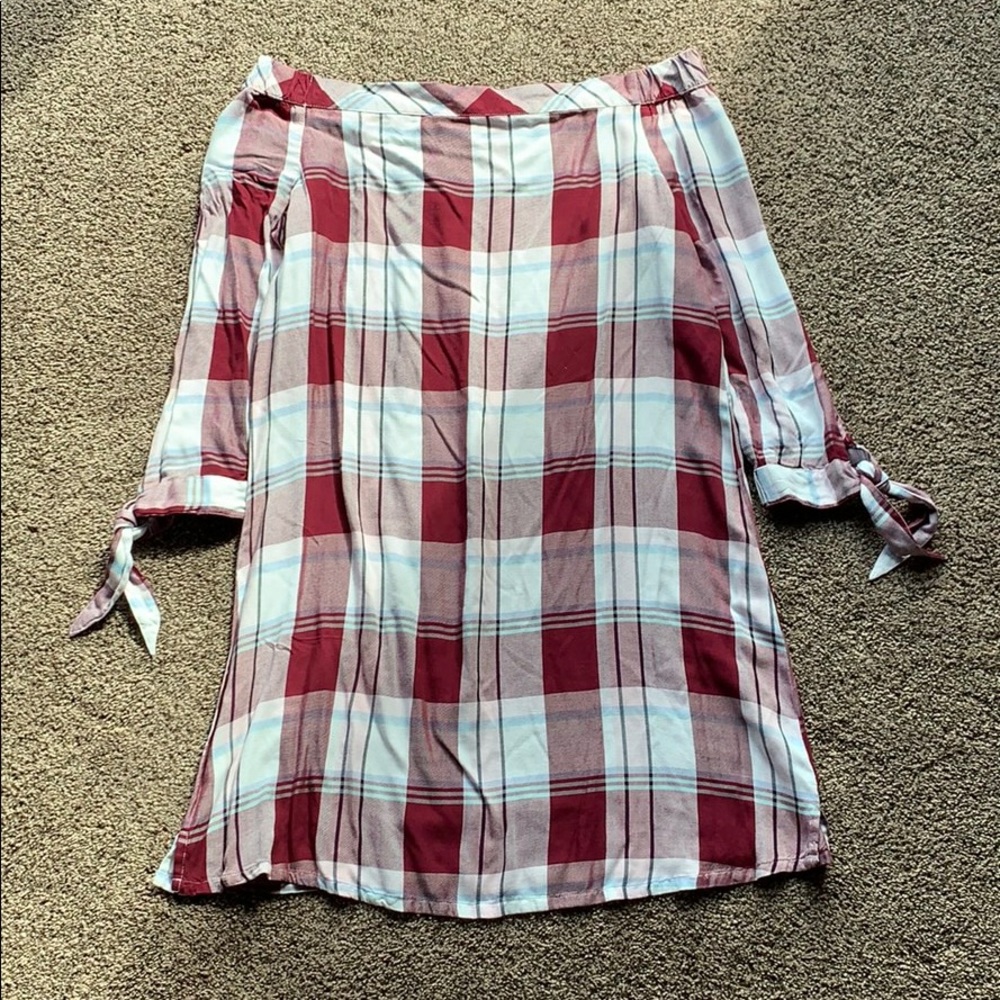 Off The Shoulder Plaid dress